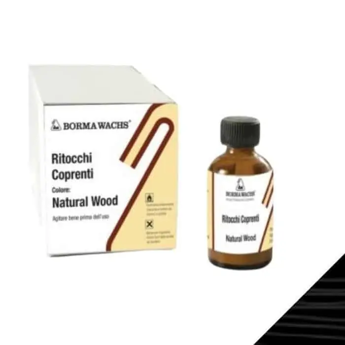 Direct Verzonden Ritocco semicoprente Borma Wachs BPS2210 per legno, bottiglietta 30 ml, finitura Nero