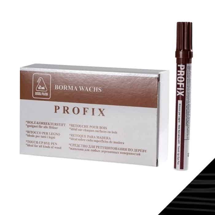 Pennarello Profix Borma Wachs 0800 per ritocco legno, punta a scalpello, colore Nero Populair