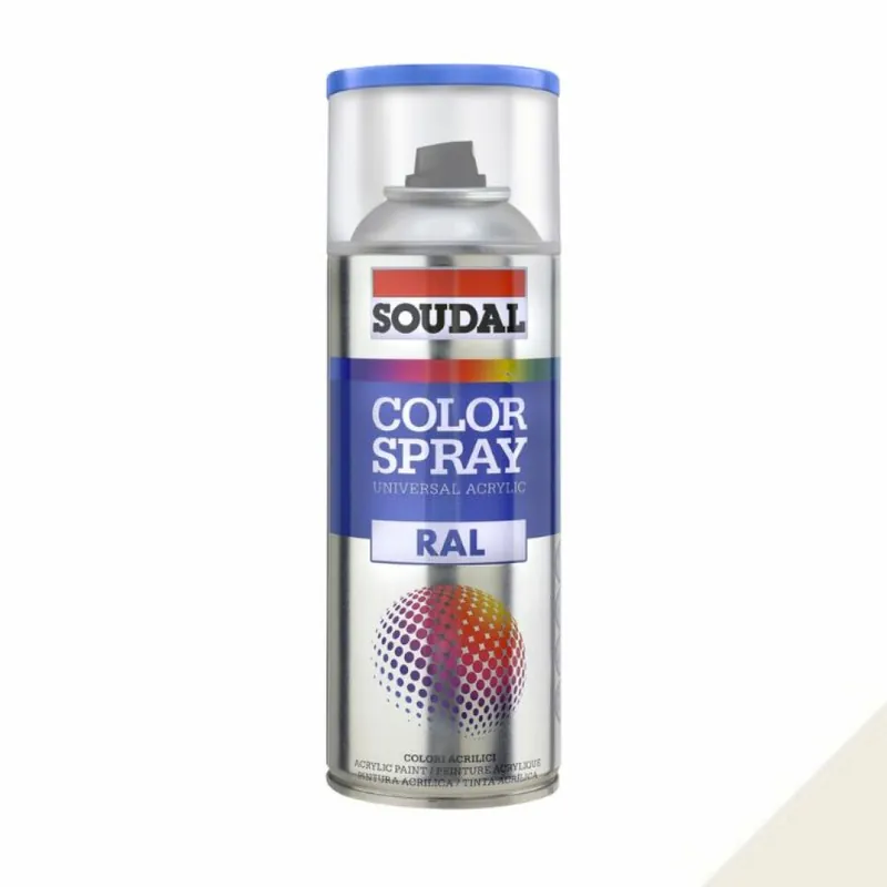 Smalto acrilico universale Color Spray RAL Soudal, formato 400 ml, colore Bianco Lucido 9010 Shop Nu