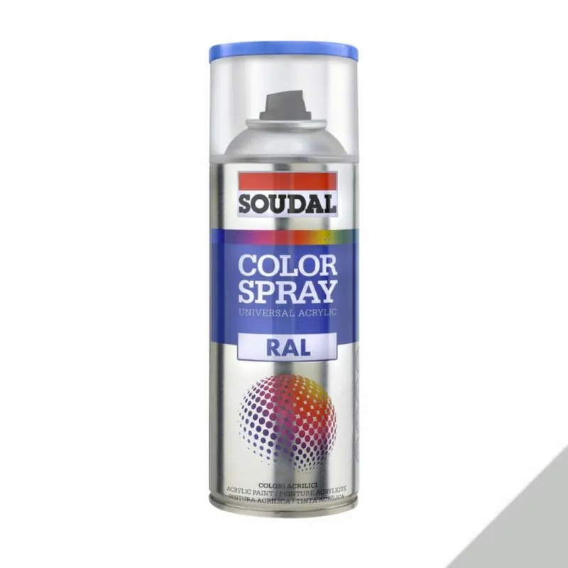 Smalto acrilico universale Color Spray RAL Soudal, formato 400 ml, colore Grigio Luce 7035 Alleen Vandaag