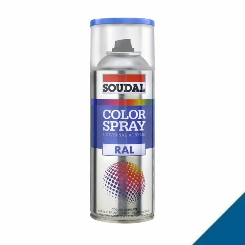 Veilige Betaling Smalto acrilico universale Color Spray RAL Soudal, formato 400 ml, colore Blu Traffico 5017