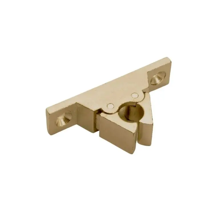 Direct Beschikbaar Pinza fermaporta 312/P GB Manzoni per infisso, dimensioni 62x15x30 mm, in Zama, finitura Ottonata
