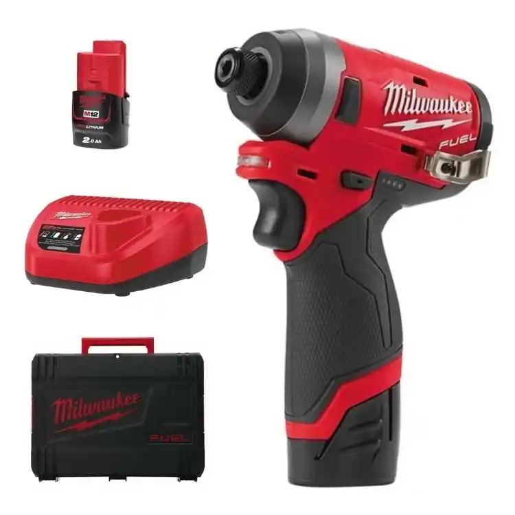 Avvitatore ad impulsi M12 FID-202X Fuel Milwaukee, 0-3300 giri/min, attacco 1/4 pollici Hex, kit batteria 2.0 Ah Laatste Versie