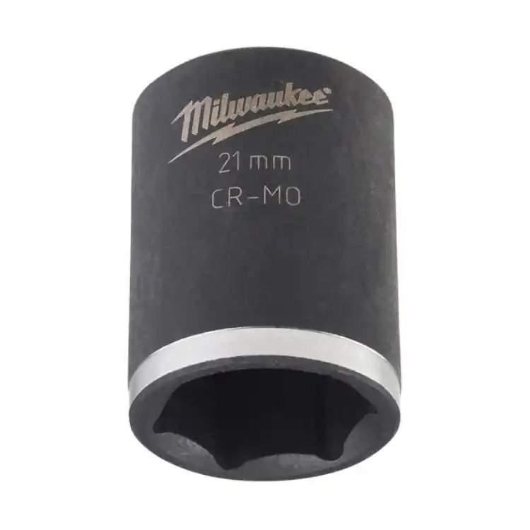 Shop Nu Bussola a macchina corta Milwaukee, attacco 1/2 pollici quadro, dimensione 21 mm, lunghezza 40 mm, in Lega di Acciaio