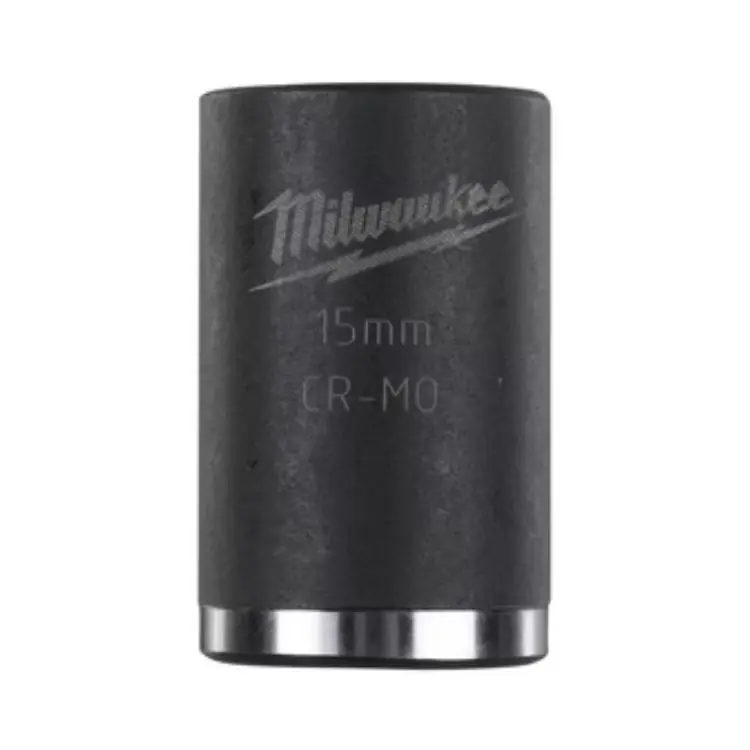 Bussola a macchina corta Milwaukee, attacco 1/2 pollici quadro, dimensione 15 mm, lunghezza 38 mm, in Lega di Acciaio Koopje