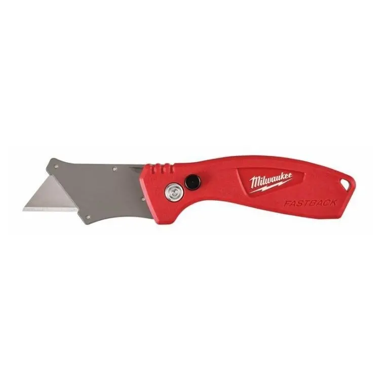 Aanbieding Coltellino compatto Fastback Milwaukee, con lama retrattile, apertura a pulsante, colore Rosso