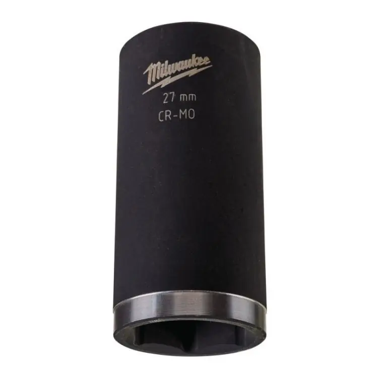 Bussola a macchina lunga Milwaukee, attacco 1/2 pollici quadro, dimensione 27 mm, lunghezza 78 mm, in Lega di Acciaio Tijdelijk Beschikbaar