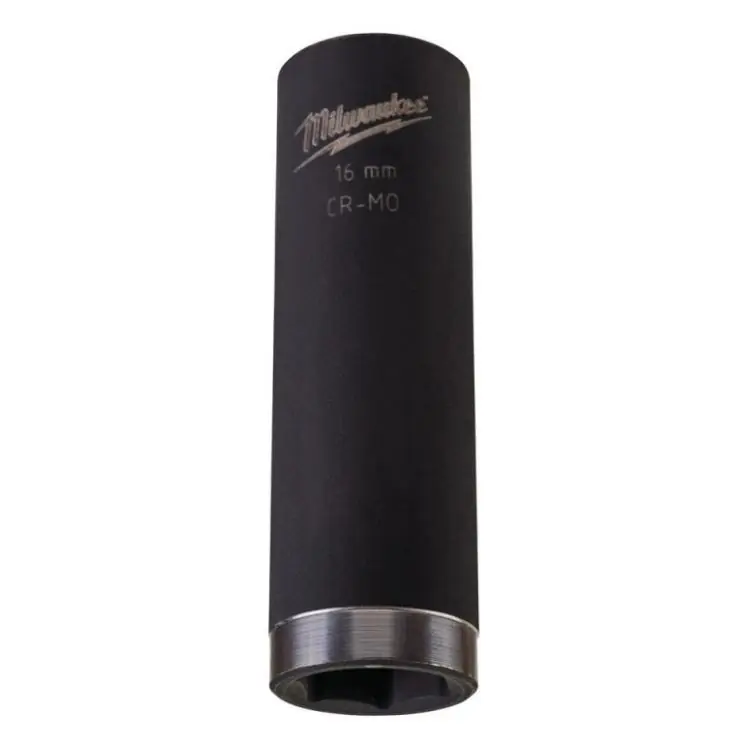 Bussola a macchina lunga Milwaukee, attacco 1/2 pollici quadro, dimensione 16 mm, lunghezza 78 mm, in Lega di Acciaio Veilige Betaling