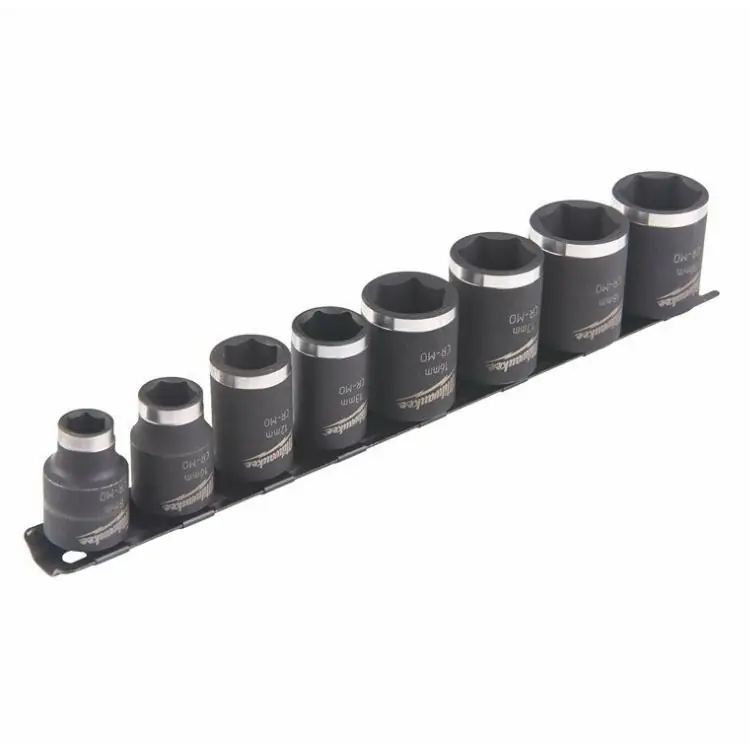 Superprijs Set 8 Bussole a macchina corte Milwaukee, attacco da 3/8 pollici, dimensioni da 8 a 19 mm, in Lega di Acciaio