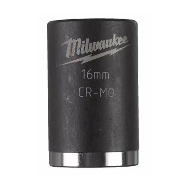 Bussola a macchina corta Milwaukee, attacco 3/8 pollici quadro, diametro 16 mm, lunghezza 30 mm, in Lega di Acciaio Betrouwbaar