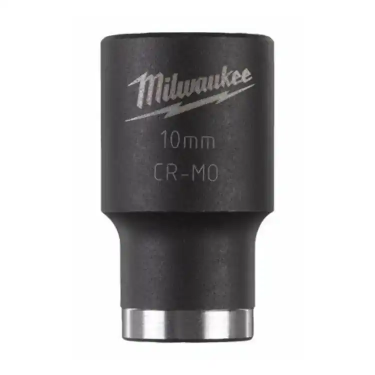 Bussola a macchina corta Milwaukee, attacco 3/8 pollici quadro, dimensione 10 mm, lunghezza 28 mm, in Lega di Acciaio Direct Verzonden