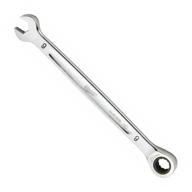 Chiave combinata a cricchetto Max Bite Milwaukee, misura 9 mm, lunghezza 156 mm, finitura Cromata Actieprijs