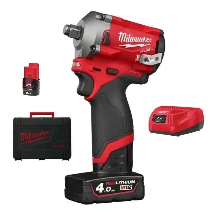 Avvitatore ad impulsi M12 FIWF12-422X Fuel Milwaukee, 1200-2700 giri/min, attacco 1/2 pollici, kit batteria Seizoensaanbieding