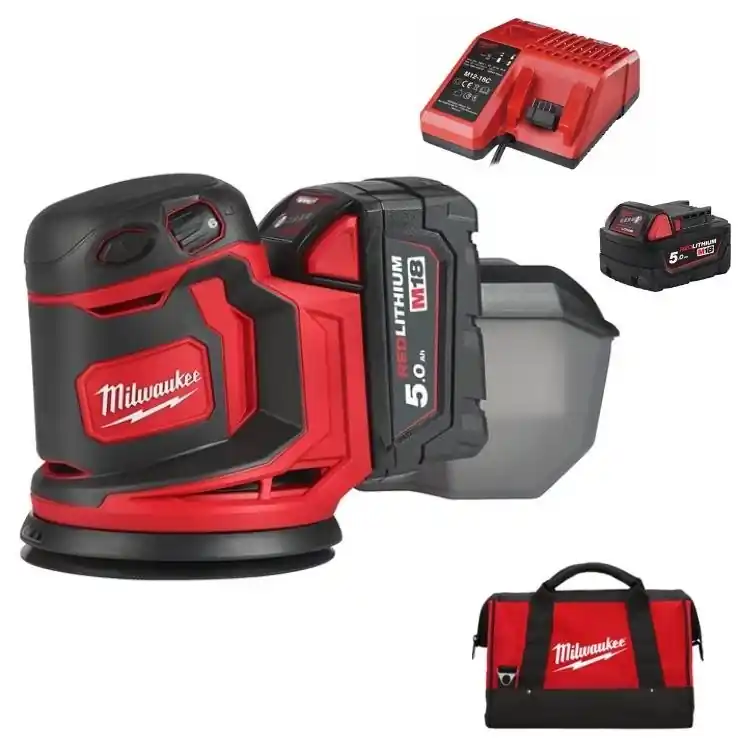 Levigatrice roto-orbitale M18 BOS125-502B Milwaukee, dimensione foglio 125 mm, 6 velocità, 12000 gir/min Seizoensaanbieding