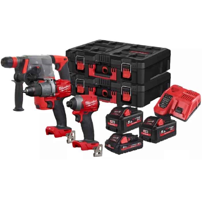 Weekendaanbieding Maxi kit Milwaukee M18 Fuel in Packout, con Trapano a percussione, Tassellatore e Avvitatore a impulsi