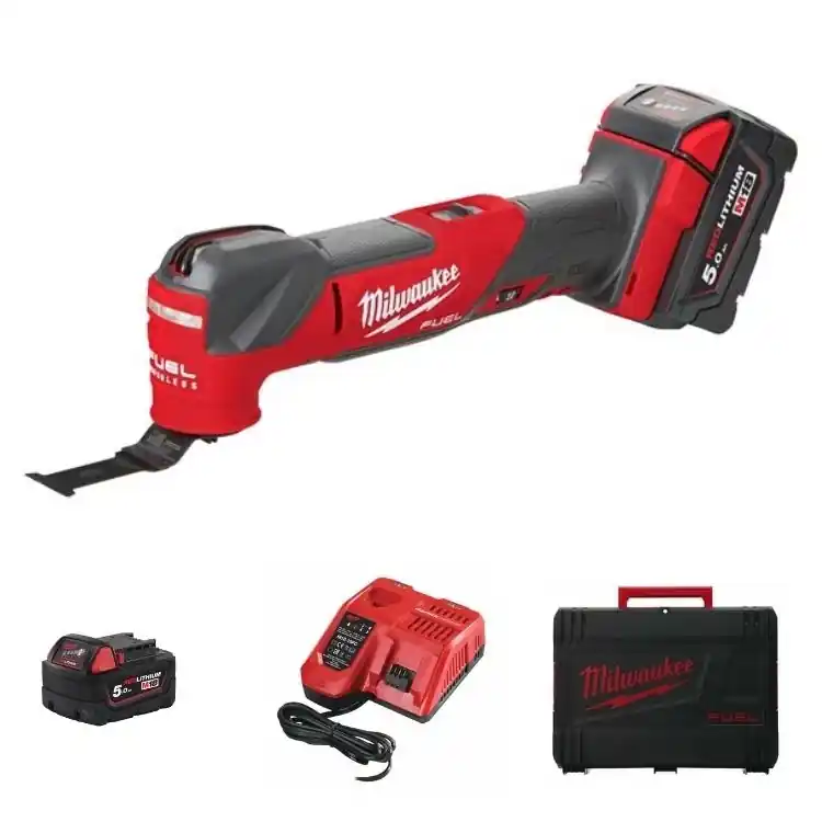 Utensile multifunzione M18 FMT-0X Milwaukee, 10 velocità, 2,1 gradi di oscillazione, 10000-20000 giri/min, kit batteria 5 Ah Gecertificeerd