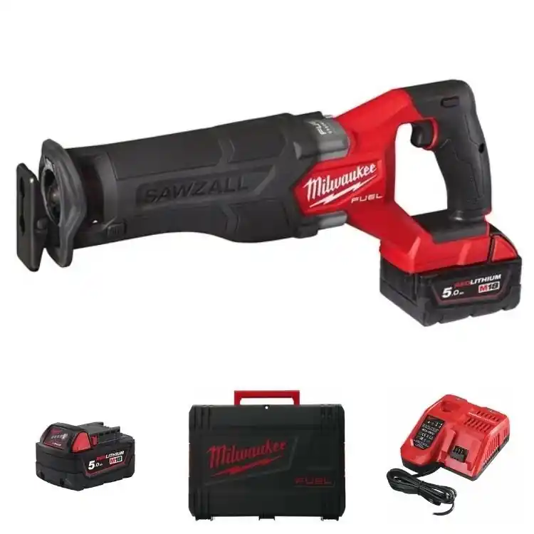 Hete Deal Sega diritta Sawzall M18 FSZ-502X Fuel Milwaukee, corsa lama 32 mm, kit batteria 5 Ah