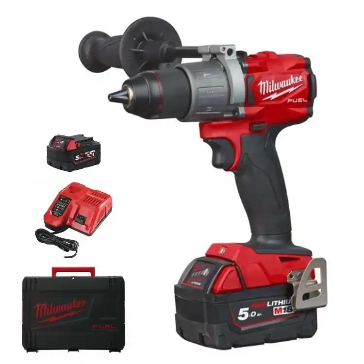 Beste Prijs Trapano Avvitatore M18 FPD2-502X Fuel Milwaukee, a percussione, 0-2000 giri/min, mandrino in Metallo da 13 mm, kit batteria 5 Ah