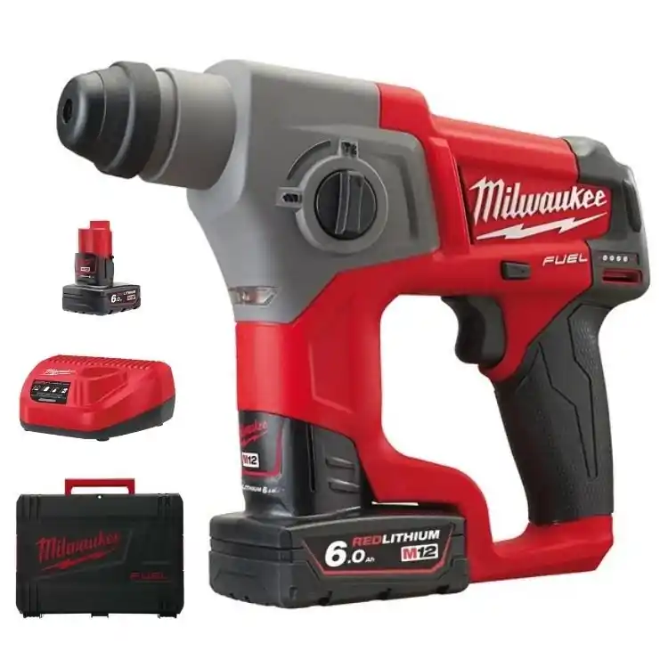 Voordeelprijs Tassellatore SDS M12 CH-602X Fuel Milwauke, 2 modalità, energia 1,1 J, kit batteria 6 Ah