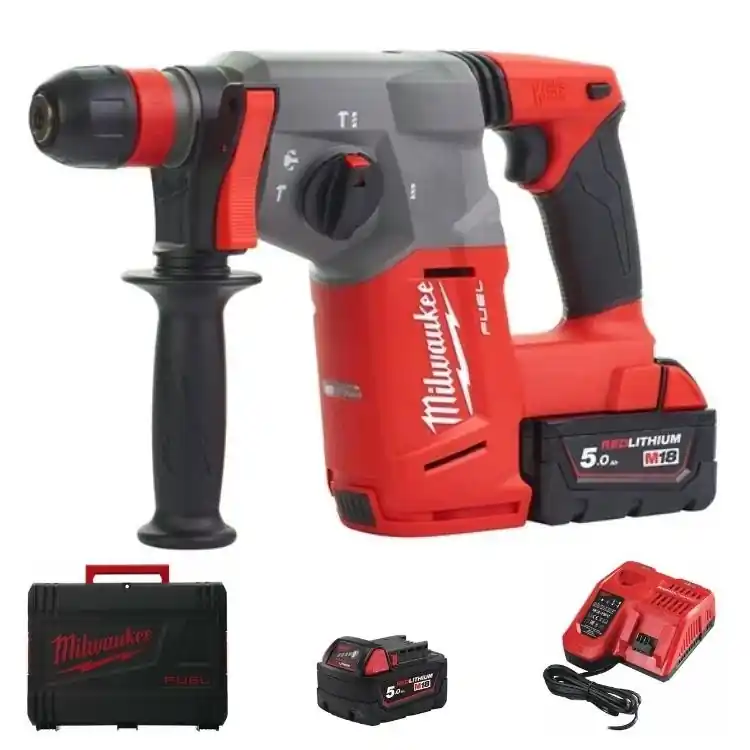 Gratis Retour Tassellatore SDS-Plus M18 CHX-502X Fuel Milwaukee, 4 modalità, energia 2,5 J, kit batteria 5 Ah