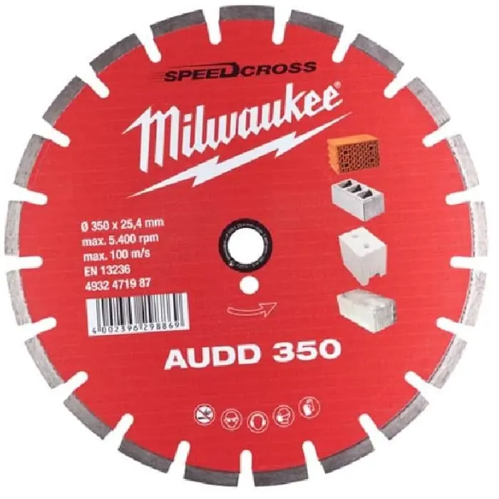 Aanbieding Disco diamantato AUDD 350 SpeedCross Milwaukee per materiale abrasivo, diametro 350 mm