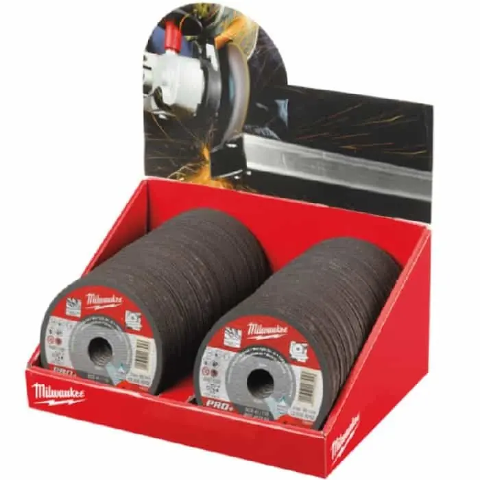Dischi abrasivi PRO SCS41 Milwaukee per taglio ferro, espositore 200 pezzi, dimensioni 125x1 mm Tijdelijk Beschikbaar