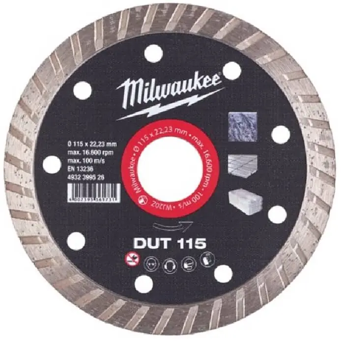 Koop Vandaag Disco diamantato DUT Milwaukee per taglio su materiale tenero, diametro 115 mm