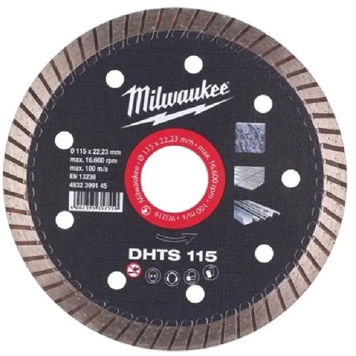 Disco diamantato DHTS Milwaukee per taglio gres porcellanato e granito, diametro 115 mm Must-Have
