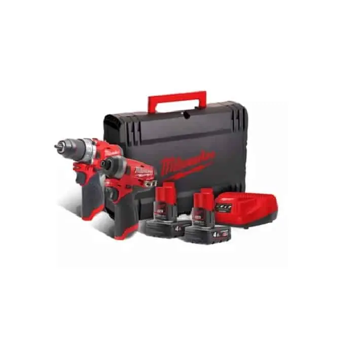 Exclusieve Aanbieding Kit avvitatore percussione M12 Fuel Milwaukee, avvitatore ad impulsi M12 FUEL, batteria Li-ion 4,0 AH, voltaggio 12V