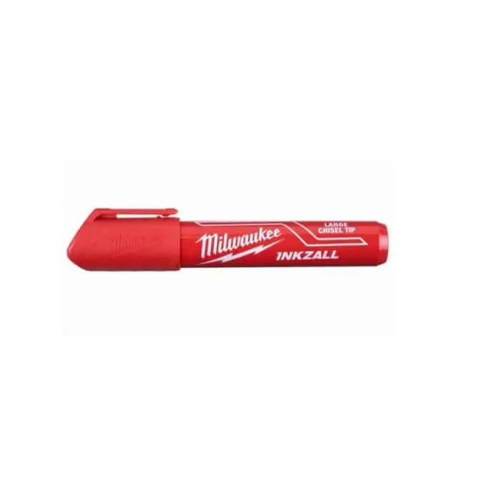 Laatste Kans Pennarello indelebile Milwaukee punta larga Inkzall, diametro punta 6,2 mm, colore rosso