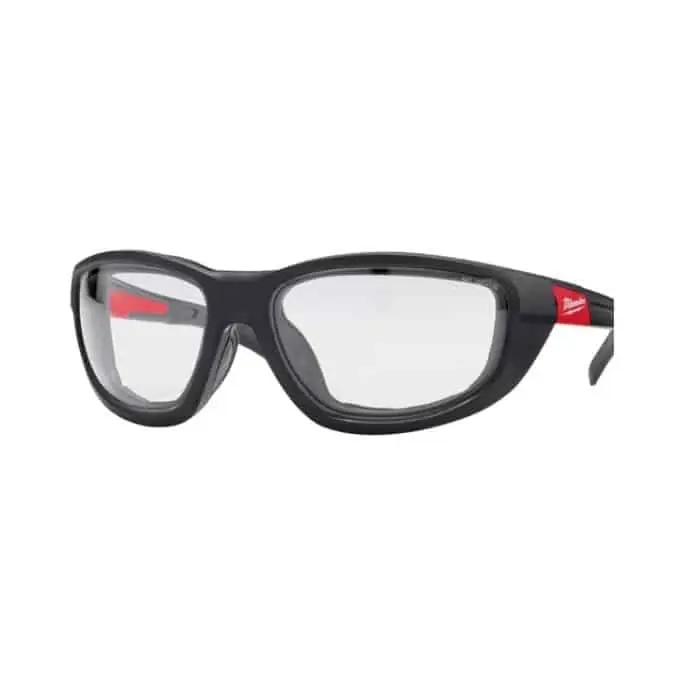 Flitsaanbieding Occhiali di sicurezza HIGH PERFORMANCE Milwaukee con inserto in schiuma, colore lenti trasparente, peso 42 g