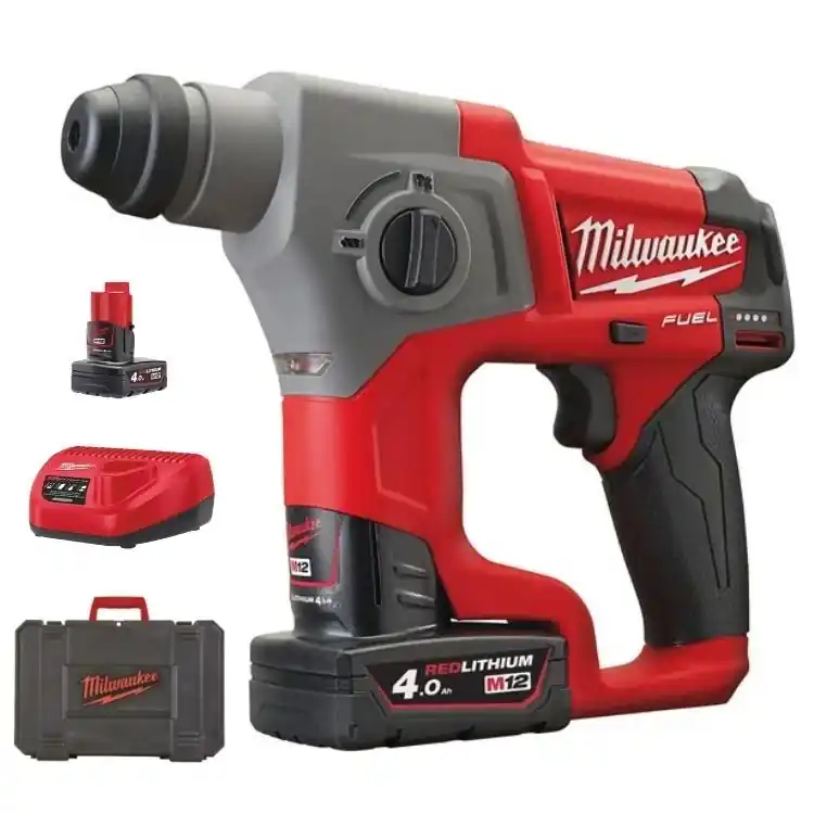 Flitsaanbieding Tassellatore SDS M12 CH-402C Fuel Milwauke, 2 modalità, energia 1,1 J, kit batteria 4 Ah