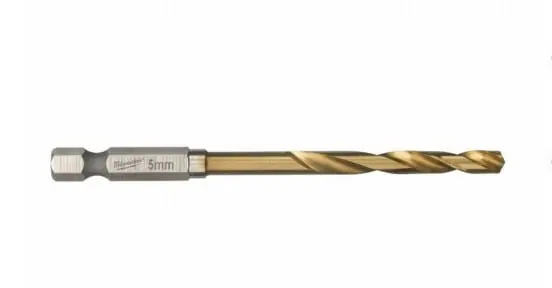 Punta metallo HSS-G Milwaukee Shockwave, dimensioni 5x80 mm, copertura in Titanio Betrouwbaar