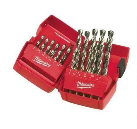 Punta HSS-G Milwaukee, Cassetta 25 punte metallo Thunderweb, angolo taglio 135 gradi Nieuw