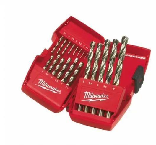 Lage Prijs Punte HSS-G Milwaukee, Cassetta 19 punte metallo Thunderweb, angolo taglio 135 gradi