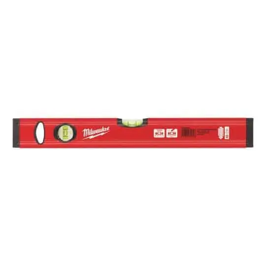 Lage Kosten Livella senza magnete tipo Slim Milwaukee, lunghezza 40 cm, con due fiale acrilico, con grip antiscivolo, in alluminio
