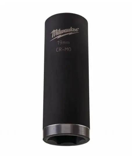 Bussola a macchina lunga Milwaukee, 1/2 pollici quadro, diametro 19 mm, lunghezza 78 mm, lega di Acciaio Beperkt Aanbod