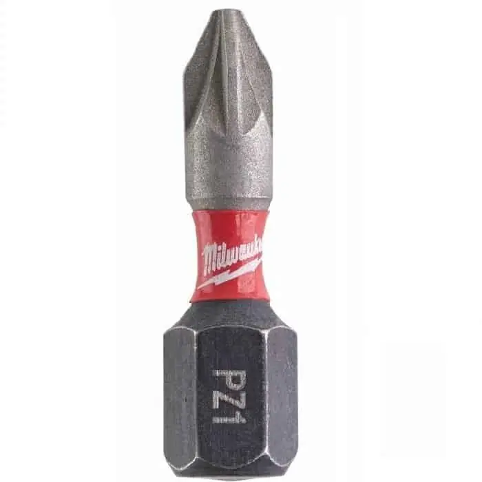 Confezione 2 inserti Shockwave Milwaukee per avvitatore ad impulsi, impronta PZ1, lunghezza 25 mm Hoge Kwaliteit