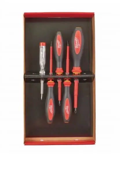 Beste Prijs Set 5 pezzi cacciaviti isolati Milwaukee, testato fino a 1000V, punta CNC, impugnatura con softgrip