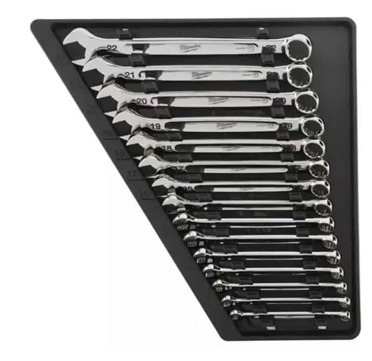 Set di 15 chiavi combinate Max Bite Milwaukee, misure 8-22 mm, finitura Acciaio con Cromatura Tijdelijk Beschikbaar