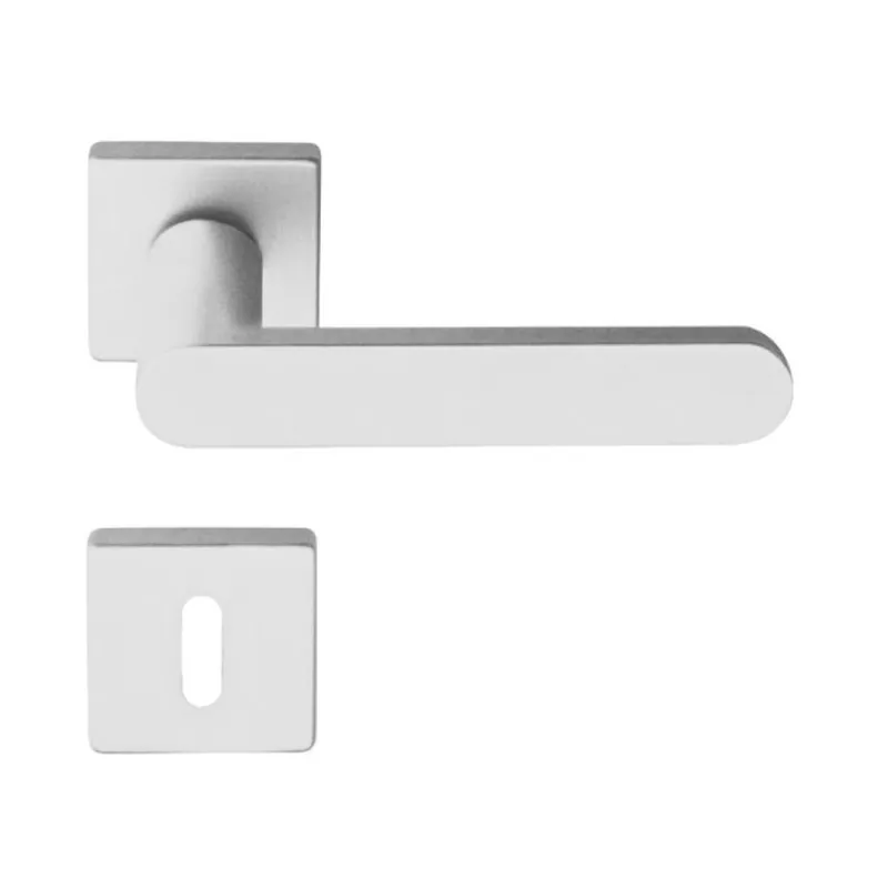 Maniglia Venere per porta, rosetta e bocchetta quadra 50x7 mm, foro Patent, Zama finitura Bianco Lucido Lage Prijs