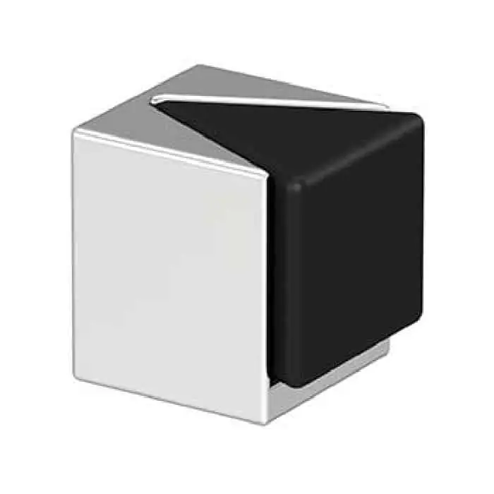 Fermaporte da terra FP05 Mital, larghezza 25 mm, altezza 29 mm, in zama e gomma, finitura Cromato Populair