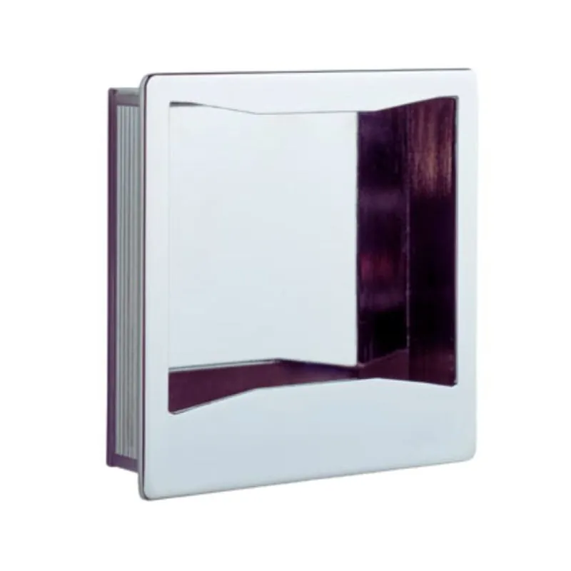 Maniglia incasso MA30 Mital per mobile, dimensione foro 70x70x16 mm, esterna 77x77 mm, interasse 64 mm, Zama finitura Econichel Gratis Retour