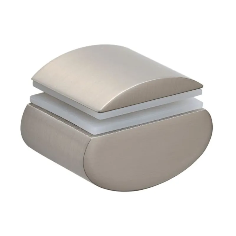 Reggimensola Rm02 Mital per piani in vetro, spessore 6-10 mm, dimensione 35x26x25 mm, Zama finitura Nichel Satinato Gecertificeerd
