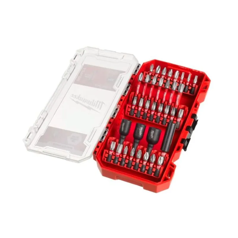 Set 35 pezzi Shockwave Impact Duty Milwaukee per avvitatura, 31 inserti, 3 bussole, 1 porta bit magnetico Express Levering