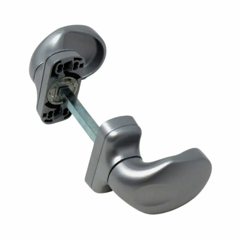 Pomolo doppio girevole Spin Master per maniglia, con rosetta ovale, dimensioni 31x54,5 mm, finitura Argento Gratis Retour