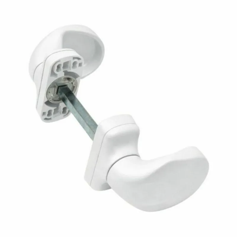 Pomolo doppio girevole Spin Master per maniglia, con rosetta ovale, dimensioni 31x54,5 mm, finitura 9010 Bianco Speciale Aanbieding