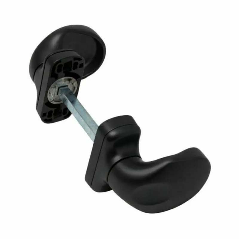 Pomolo doppio girevole Spin Master per maniglia, con rosetta ovale, dimensioni 31x54,5 mm, finitura Nero Dagaanbieding