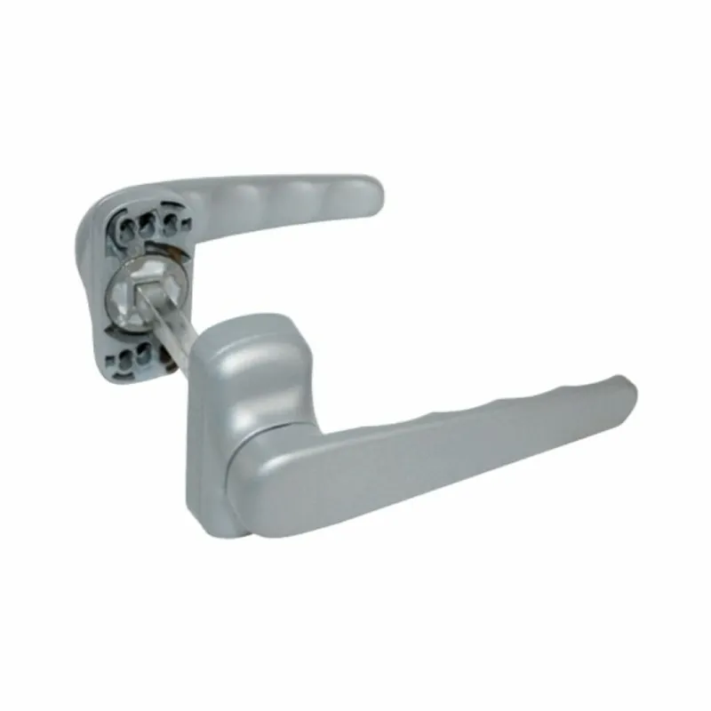 Bestseller Doppia maniglia ribassata Comfort Master, con rosetta e molla, dimensioni 31x36 mm, finitura Argento Verniciato