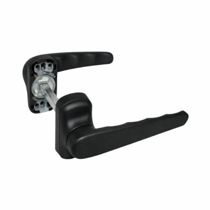 Doppia maniglia ribassata Comfort Master, con rosetta e molla, dimensioni 31x36 mm, finitura Nero Opaco Veilige Betaling